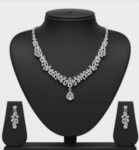 Grace Vine American Diamond Drop Necklace Set