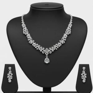 Grace Vine American Diamond Drop Necklace Set