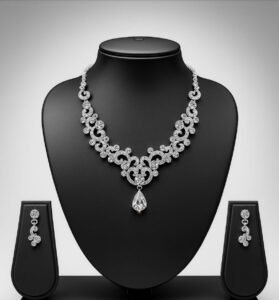 Royal Swirl American Diamond Necklace Set