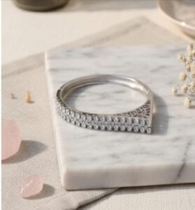 Minimal Diamond-Style Silver Bracelet