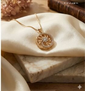 Classic Gold Halo Pendant Necklace