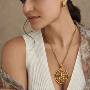 Elegant Antique Gold Temple Necklace