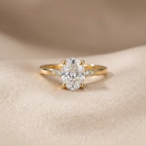 Gold Toned Metal With Crystal Stone Ring